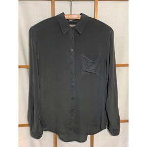 Urban Outfitters Ecote Dark Grey Silk Shirt XS